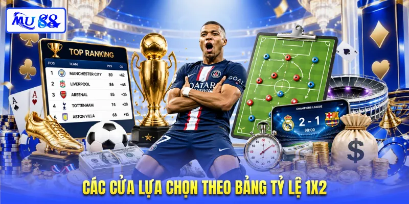 Các cửa lựa chọn theo bảng tỷ lệ 1X2