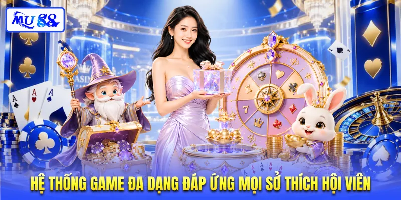 Hệ thống game đa dạng đáp ứng mọi sở thích hội viên